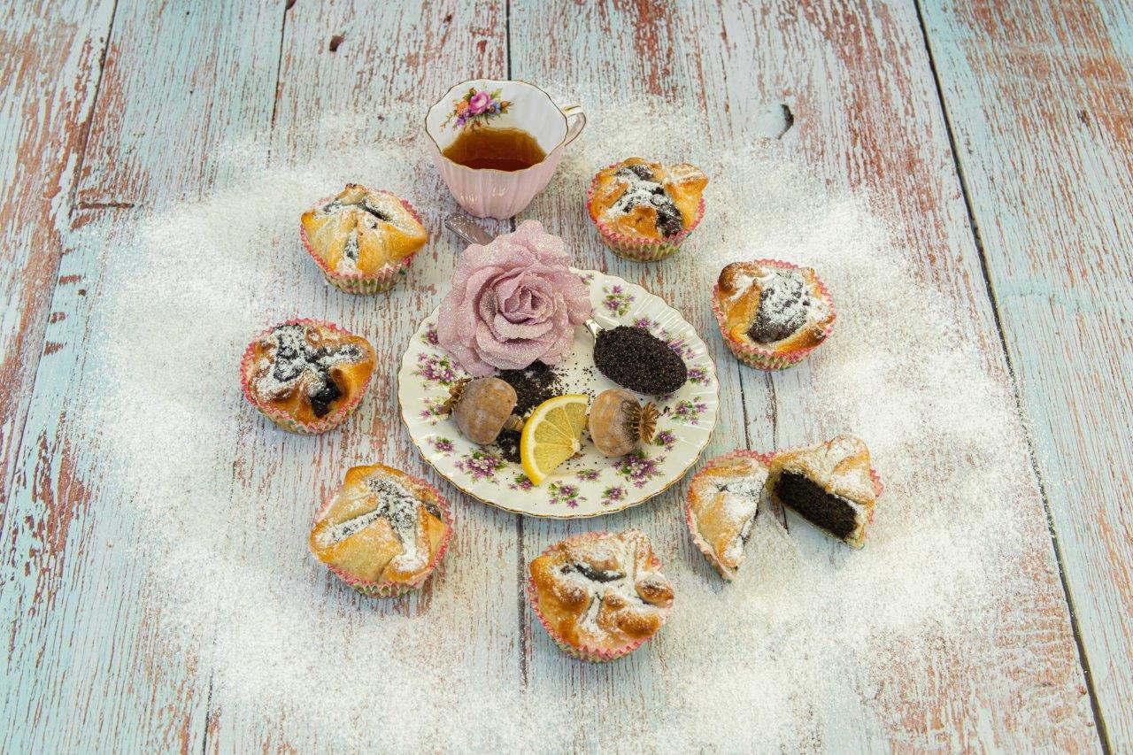Makové cupcakes z listového těsta