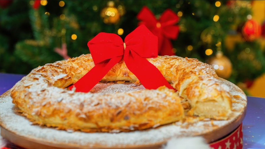Nejlepši Recept na vánoční věnec s mandlovou náplní Kerstkrans Vánoční recepty z celého světa Díl 6